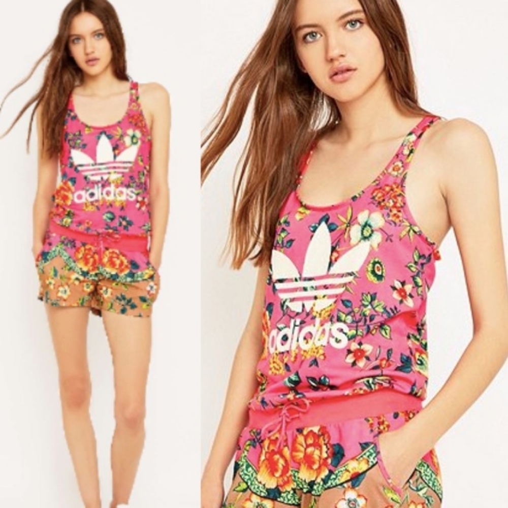 Adidas x Farm Jardineto Trefoil Floral Romper